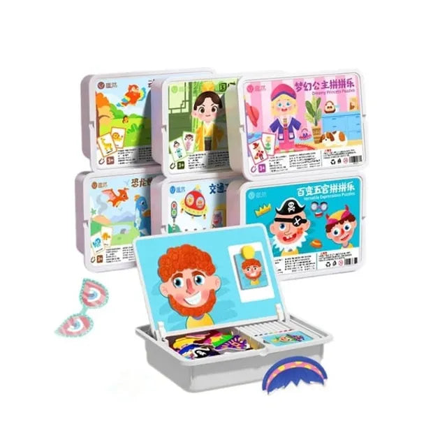 ✨HOT SALE 49% OFF💫Magnetic Puzzles Face Dress Up Travel Game Double Side Preschool Educational Learning Toy