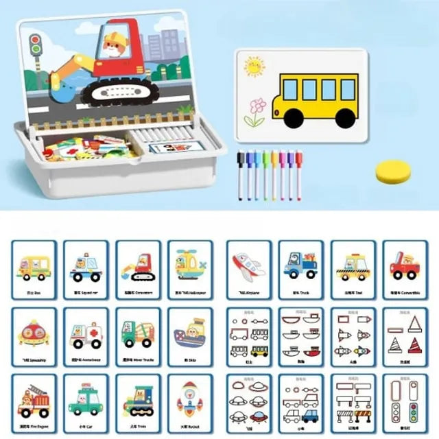 ✨HOT SALE 49% OFF💫Magnetic Puzzles Face Dress Up Travel Game Double Side Preschool Educational Learning Toy
